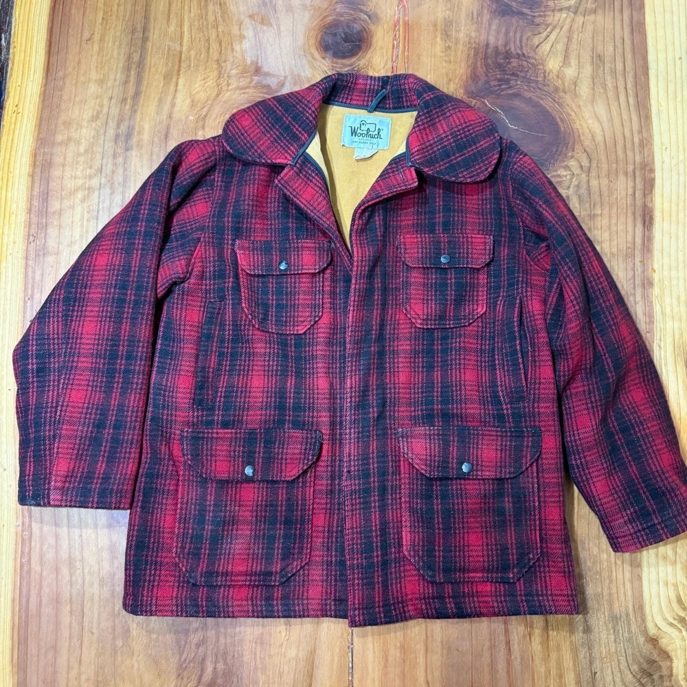Vintage 60s Woolrich Mackinaw Jacket 42 503 Wool Plaid Hunting Button Outdoor